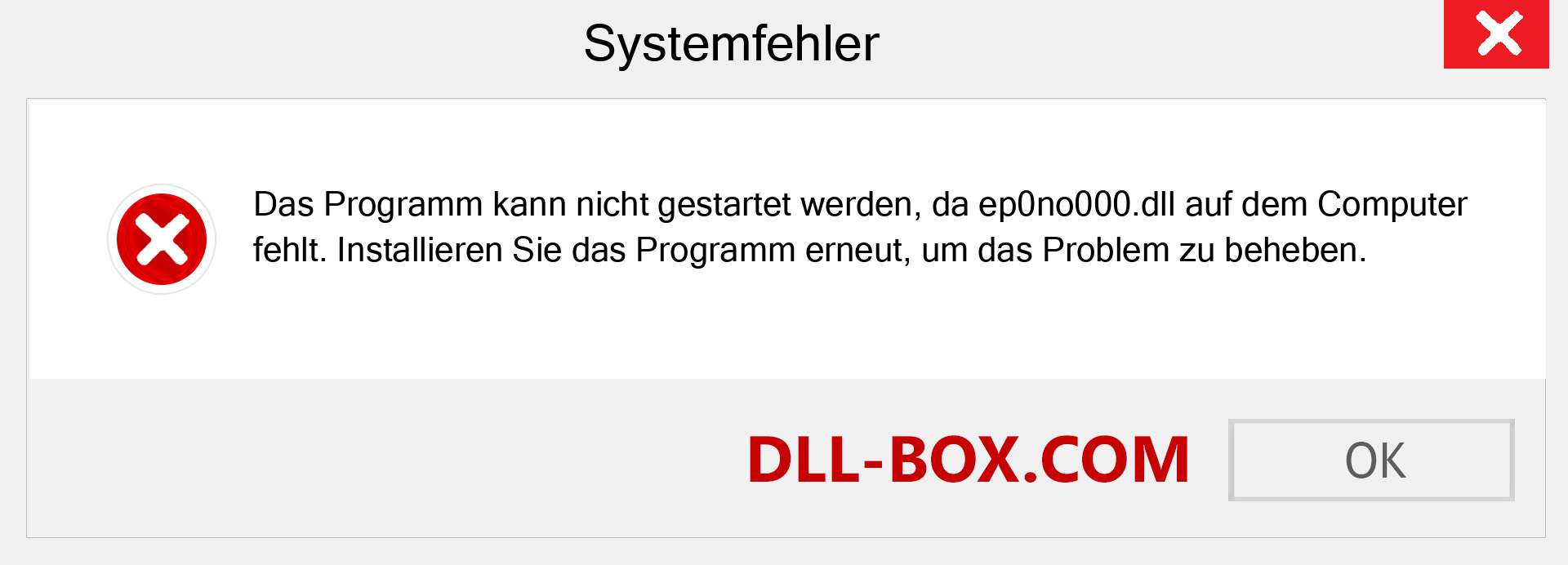 ep0no000.dll-Datei fehlt?. Download für Windows 7, 8, 10 - Fix ep0no000 dll Missing Error unter Windows, Fotos, Bildern